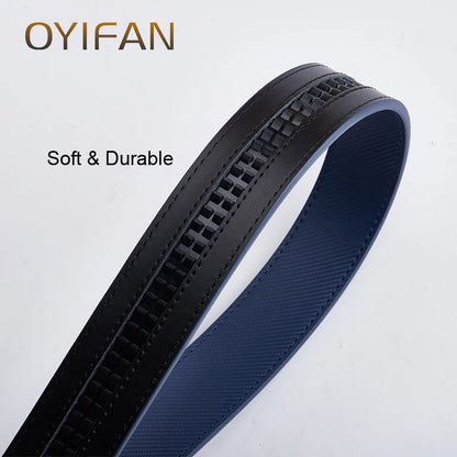 Belt for men Blue Striped Belt Automatic Buckle Belts Fashion Jeans Belt Designer Belts Genuine Leather Belt