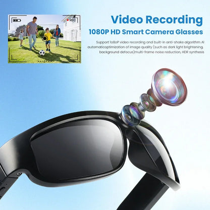 Smart Glasses 1080P Video Sports Glasses 4K Camera Music Call AI Translation Glasses Requires Card Insertion For Use