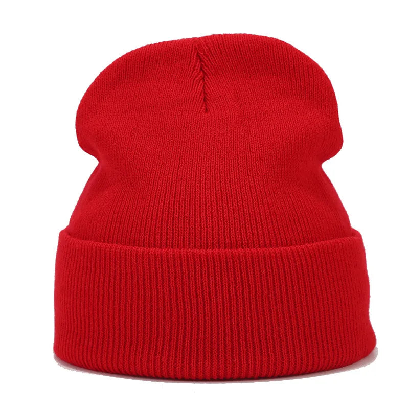 Knitted hats for men and women in autumn and winter, pure color, simple and versatile. Knitted hats with pullovers and cold hats