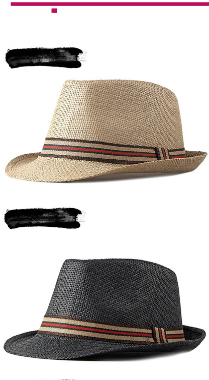 Women Beach Hats in Spring Summer British European and American Jazz Hats Men Fedoras Straw Hats Outdoor Travel Bucket Sun Hats