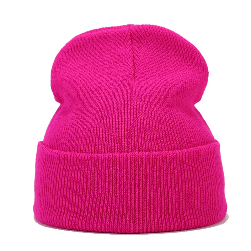 Knitted hats for men and women in autumn and winter, pure color, simple and versatile. Knitted hats with pullovers and cold hats