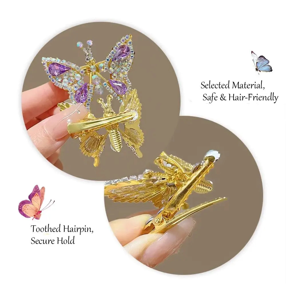 High-Appearance Hair Accessories - Fairy and Stylish Hair Ornaments, Moving Butterfly Hair Clips, New-Style Side Hairpins for Li