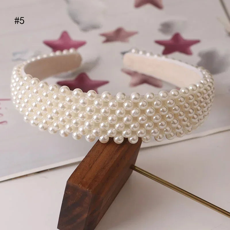 Pearl Hair Accessories Headwear Women's Hair Strap Fashion Retro Exquisite  Accessories Girls and Children's Hair Hoops