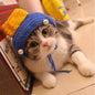 Cute Cat Hat Funny Pets Party Cosplay Headwear Delicate Hemming Pendant Decor Elasticity Knitted Hat Pet Accessories