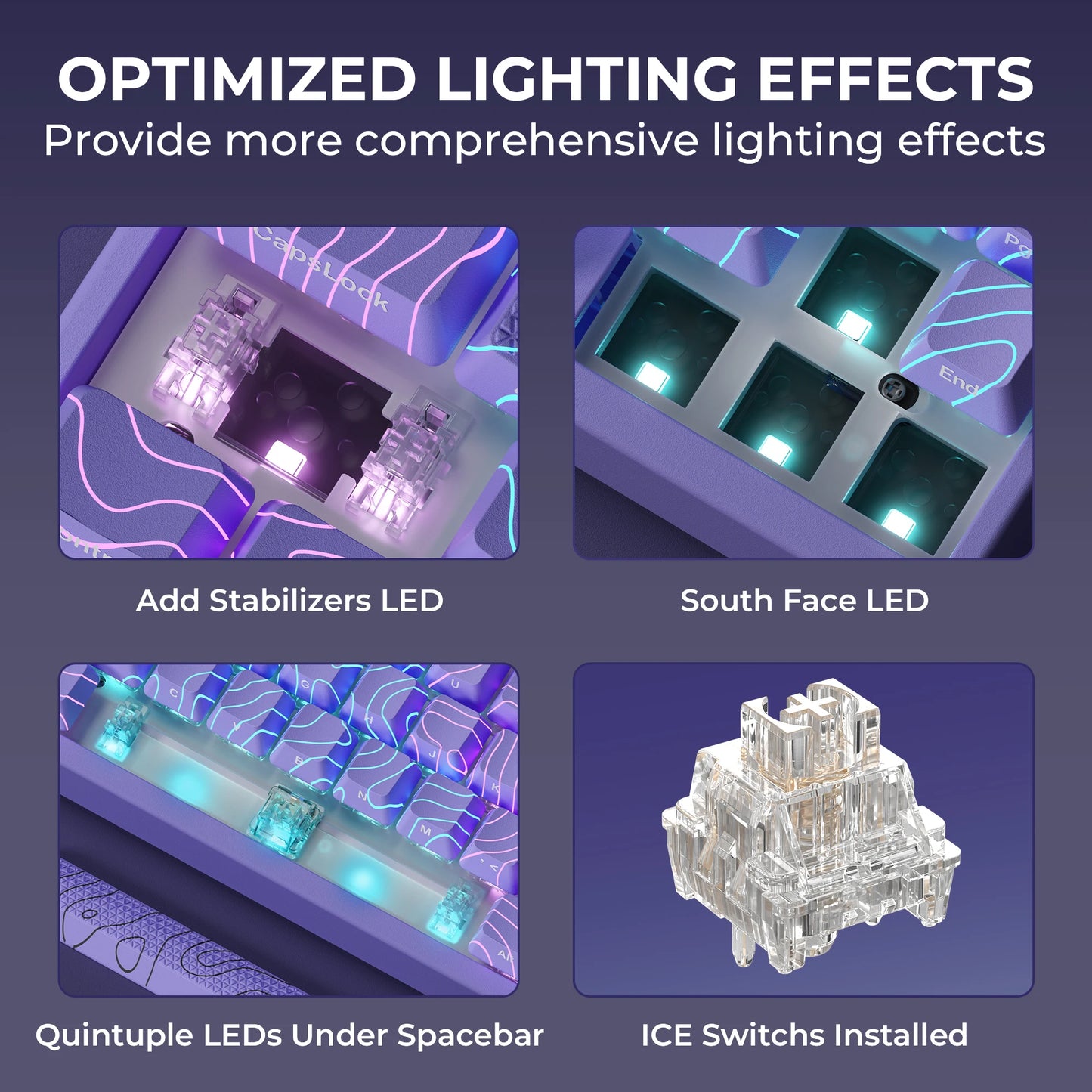 XVX M67 JadeStone Black Wireless Mechanical Keyboard With IMD-Tech Keycaps Tri-Mode Tech Topographic Keyboard Gasket Design