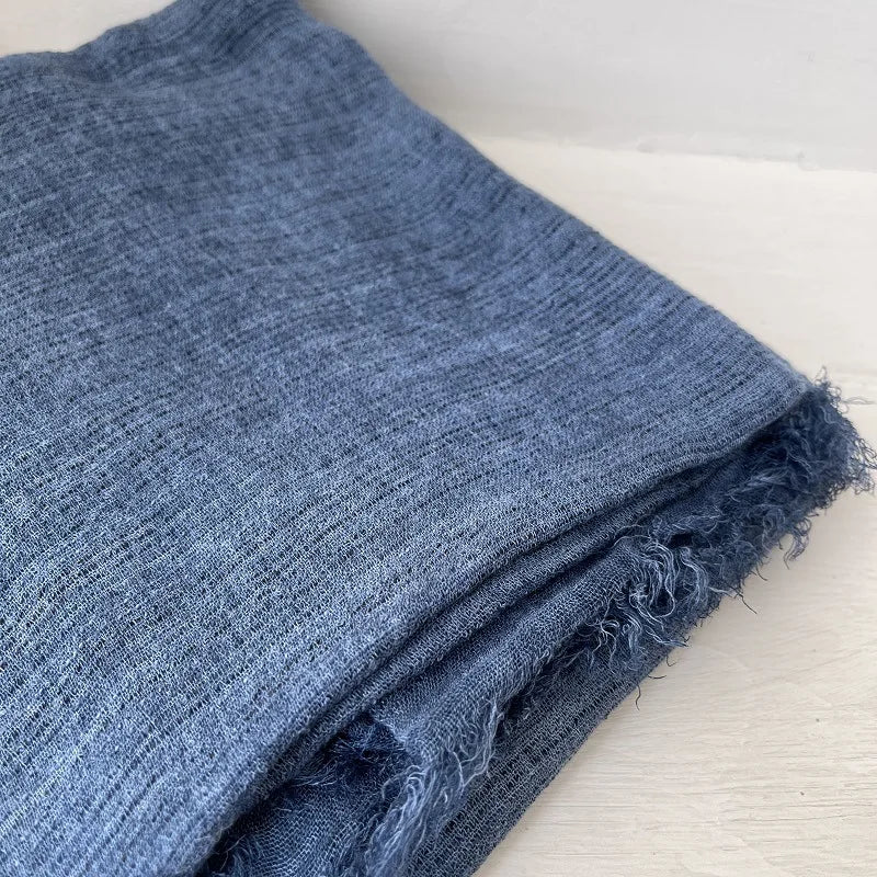 Scarf Women's Autumn Literary and Artistic Fresh and Versatile Contrasting Color Striped Texture Same Cotton Linen Thin Shawl