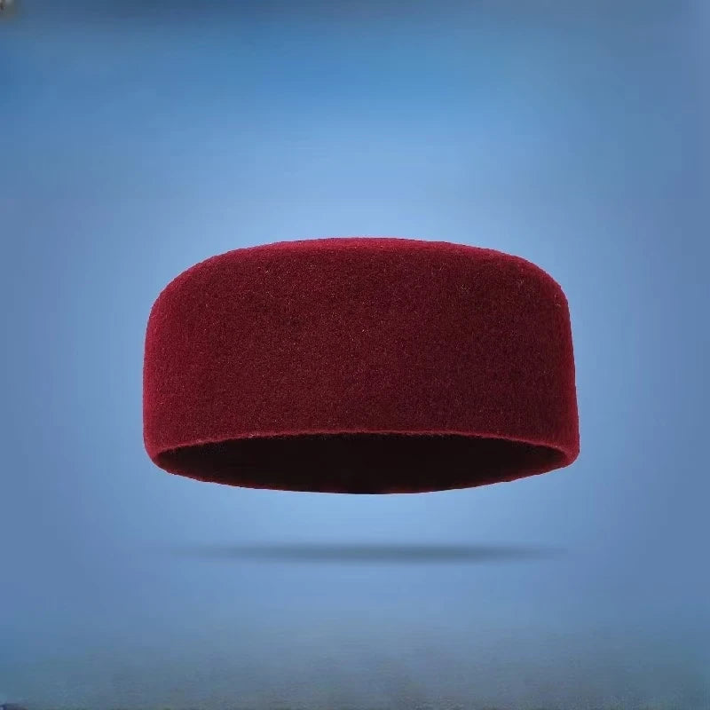 Muslim Hats for Men Red Black Berets Real Wool Elegant Headwear Islamic Hijabs Dancing Party Outdoor Prayer Caps African Hat