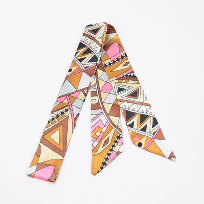Skinny Scarf Hair Small Women Simple Style Handle Ribbon Fashion Printing Hairband Headscarf Beautiful Scarves Bags for Women