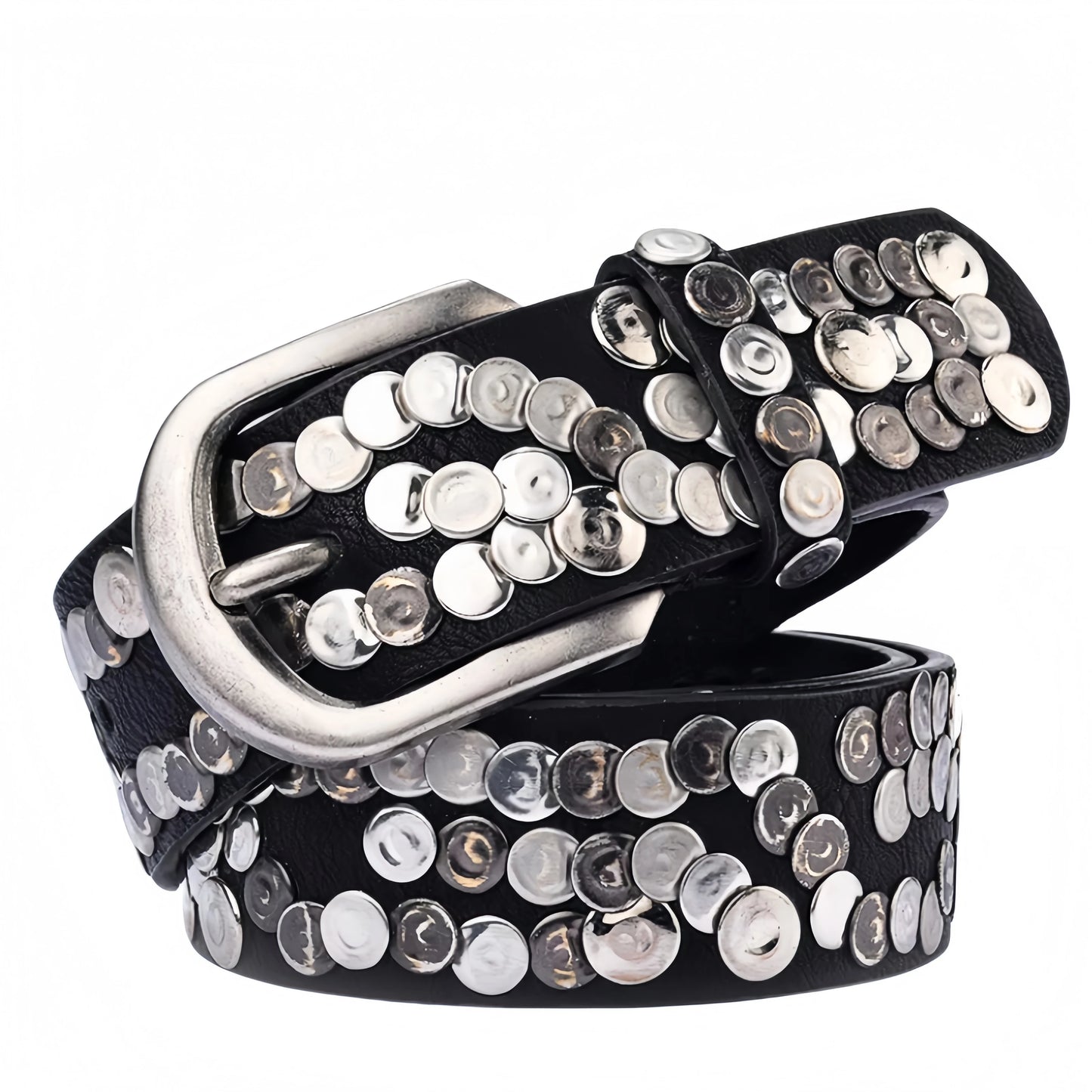 Women Belt Fashion Punk Pin Buckle Vintage Rivets Luxury Lady's Original Leather Belts For Women Jeans Waistband Female