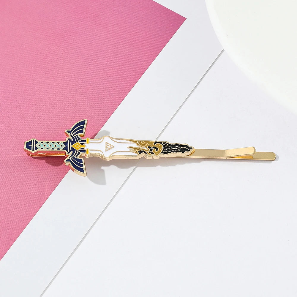 The Legend of Hair Clips Hylian Shield Sheikah Master Sword Barrettes Cartoon Headwear Hair Accessories for fans Gifts