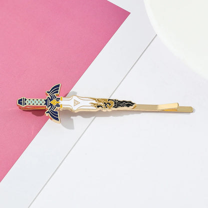 The Legend of Hair Clips Hylian Shield Sheikah Master Sword Barrettes Cartoon Headwear Hair Accessories for fans Gifts