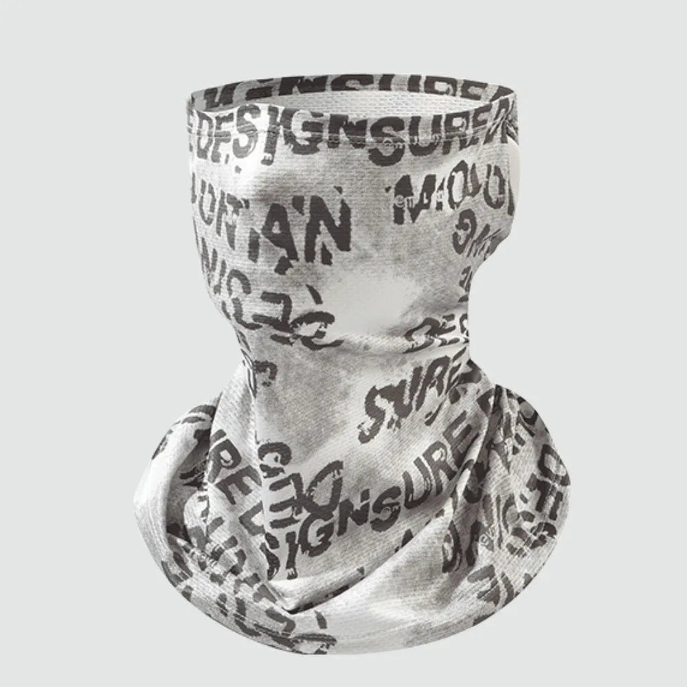 Scarves English Graffiti Sunscreen Face Mask UV Protection Shading Riding Mask Personal Breathable Ice Silk Face Towel Summer