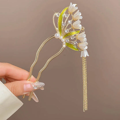 Fashion Hair Accessories Metal U Shape Hair Clip For Women Elegant Simulated Pearl Tassels Hairpin Female Headwear Gifts