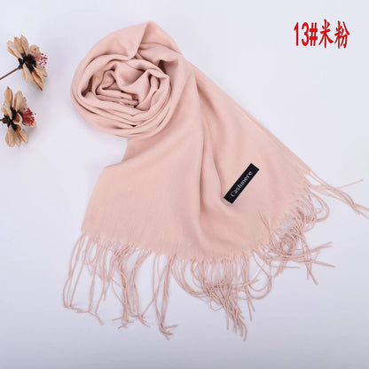 New autumn and winter solid color scarf for both men and women, 100g single color headscarf shawl