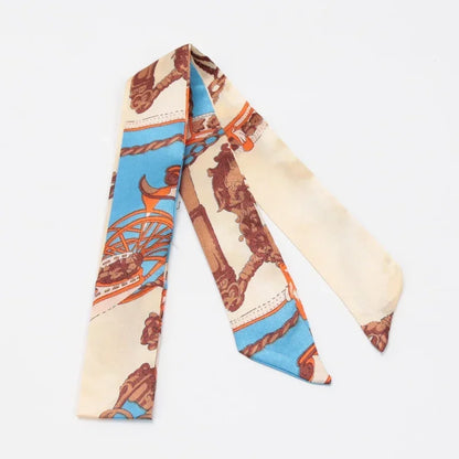 Skinny Scarf Hair Small Women Simple Style Handle Ribbon Fashion Printing Hairband Headscarf Beautiful Scarves Bags for Women
