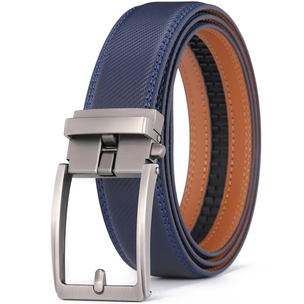 Click Belts for Men Luxury Brand Designer Automatic Buckle Real Original Genuine Leather Men's Belt Male Jeans Waist Straps