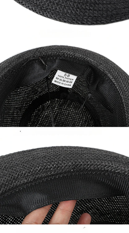 Women Beach Hats in Spring Summer British European and American Jazz Hats Men Fedoras Straw Hats Outdoor Travel Bucket Sun Hats