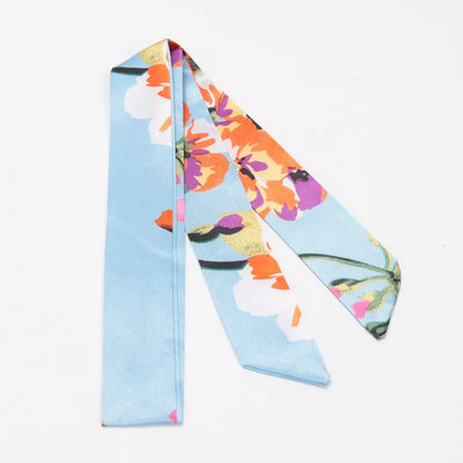 Skinny Scarf Hair Small Women Simple Style Handle Ribbon Fashion Printing Hairband Headscarf Beautiful Scarves Bags for Women