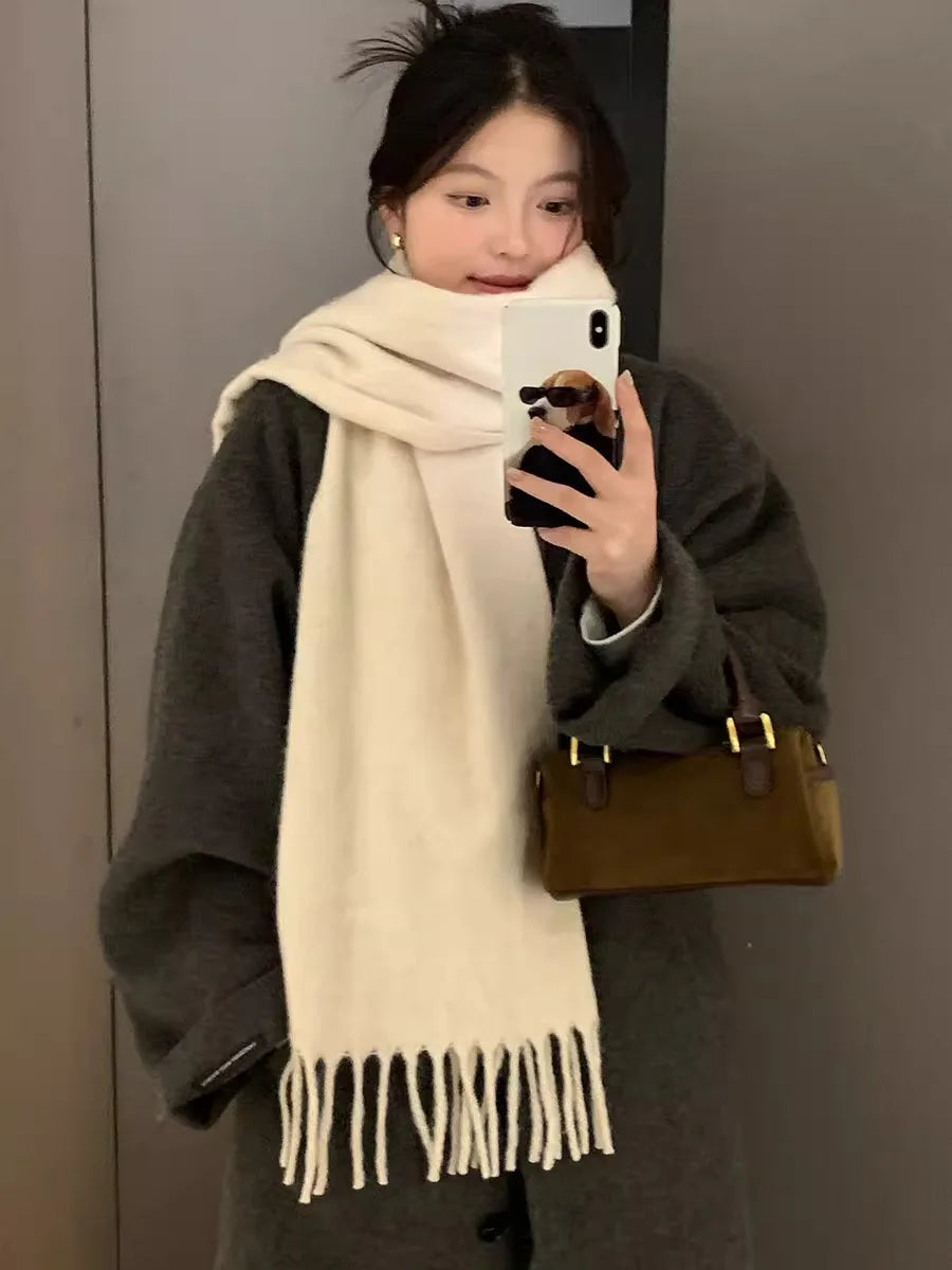 Scarf For Women Winter High-End New Autumn And Winter Korean Version Warm And Thickened Versatile Neck Protection
