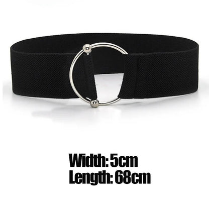 Belts for Women Simple Waist Elastic Ladies Band Round Buckle Decoration Coat Sweater Fashion Dress Waistband