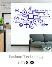 Tech vinyl wall decals Internet of things high tech IT geek computer computer home company office decoration decals B5