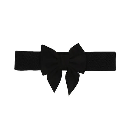 1PC New Fashion Elegant Large Bow Elastic Belts for Women Wide Side Belt Dress Female Jeans Waistband Trouser Accessory