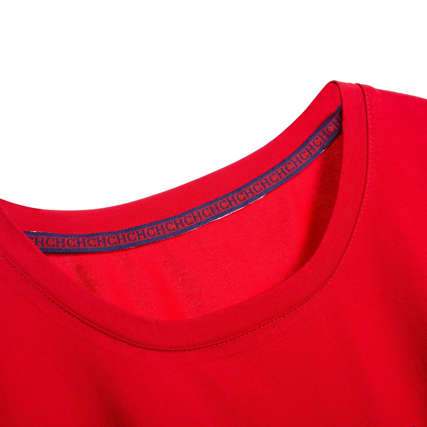 CHCH Women's T-shirt 2025 New Hand Embroidered Heavy Industry Casual Top Simple Round Neck Short Sleeve Women's Clothing