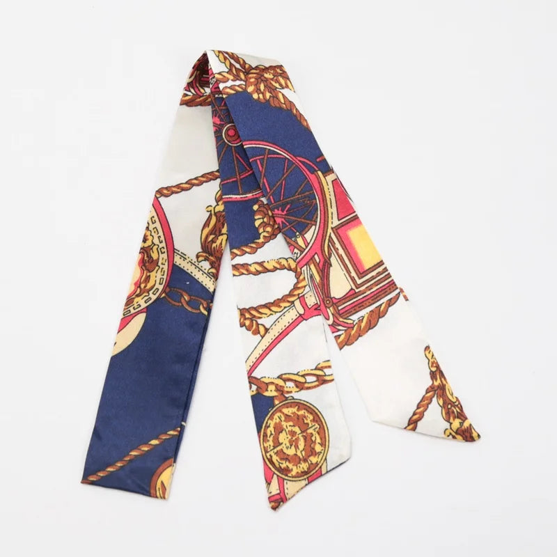Skinny Scarf Hair Small Women Simple Style Handle Ribbon Fashion Printing Hairband Headscarf Beautiful Scarves Bags for Women