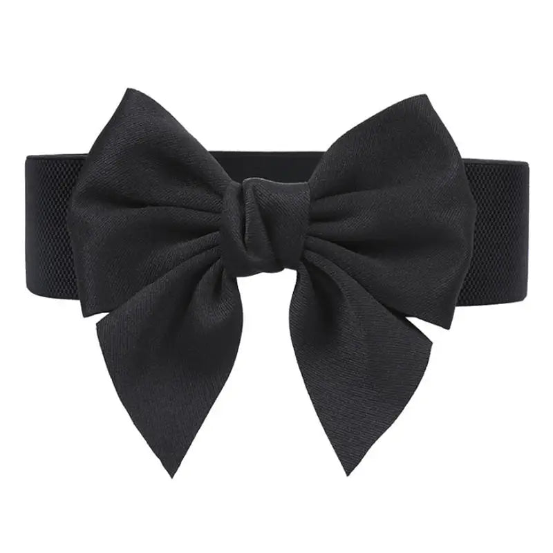 Women Stretch Waist Belt Straps Elegant Wide Side Waistband Large Bow Elastic Belts For Girls Dress Coat Cummerbunds Corset