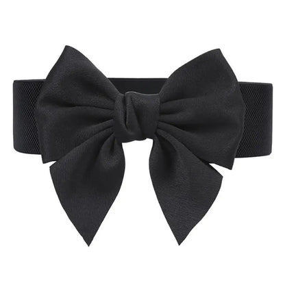 Women Stretch Waist Belt Straps Elegant Wide Side Waistband Large Bow Elastic Belts For Girls Dress Coat Cummerbunds Corset