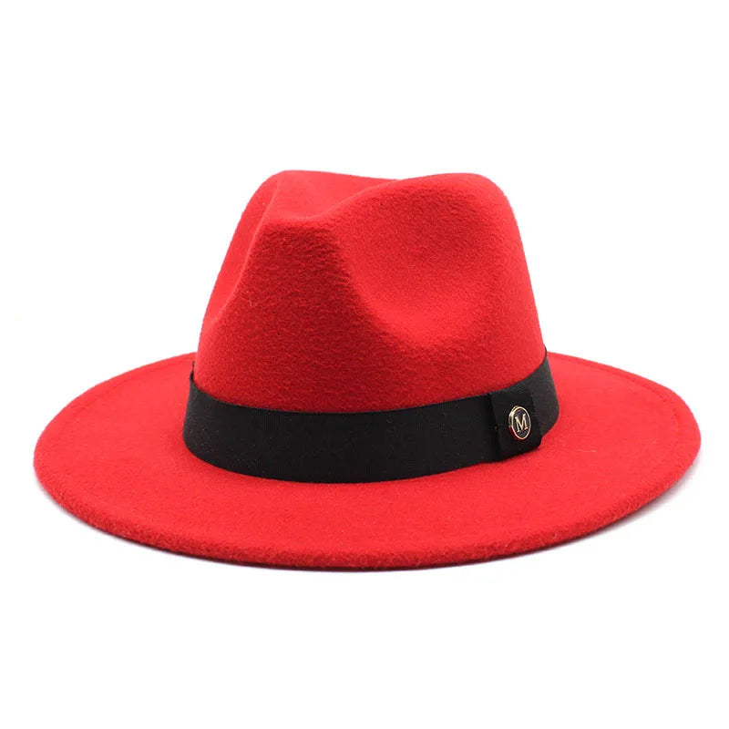 Fedora Hats for Women Fashion Elegant Bowler Dress Caps Panama Church Wedding Ribbon Band Hat Men Felt Jazz Hat