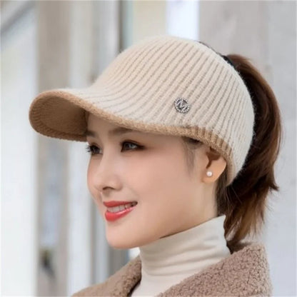 2023 Hats For Women Autumn Winter Sports Empty Top Golf Caps Female Knitted Warm Baseball Cap Fashion Running Golf Sun Hat