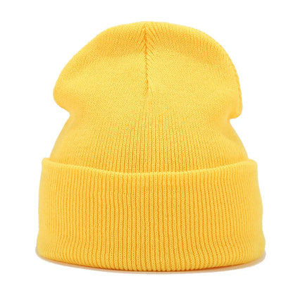 Knitted hats for men and women in autumn and winter, pure color, simple and versatile. Knitted hats with pullovers and cold hats