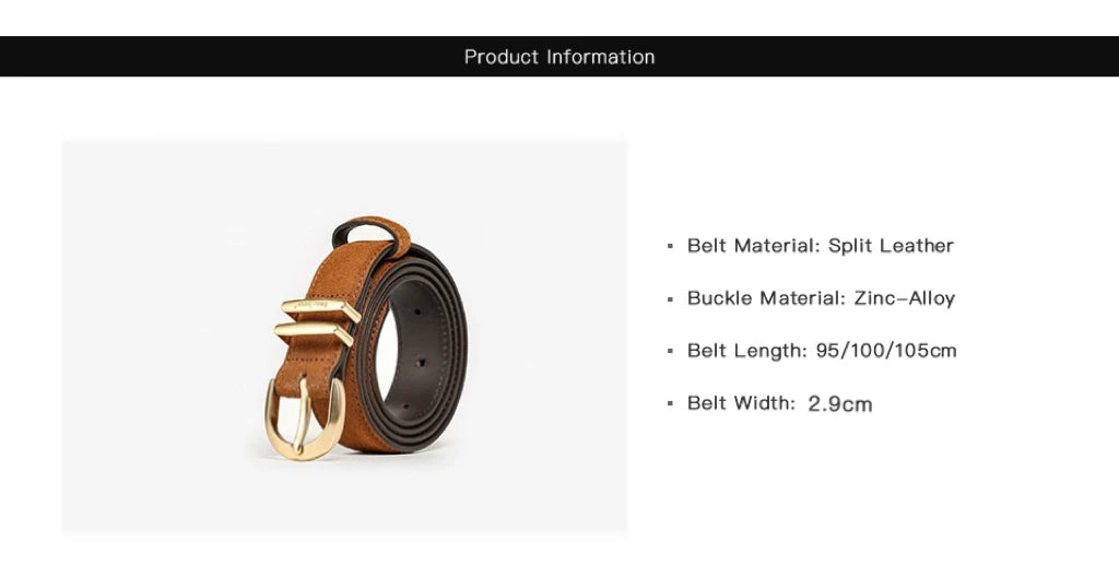 BEAUTODAY Belts Women Split Leather Gold Buckle Trendy Versatile Waist Strap Accessories Casual Belts Female Handmade 91118