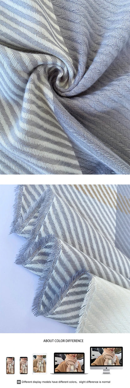 New Women Scarf Autumn Winter Vintage Preppy Style Plaid Wrap Scarve Pashmina Mujer Femme Foulard Bufanda Shawl Unisex Men