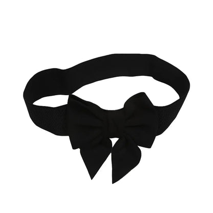 1PC New Fashion Elegant Large Bow Elastic Belts for Women Wide Side Belt Dress Female Jeans Waistband Trouser Accessory