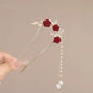 Fashion Hair Accessories Metal U Shape Hair Clip For Women Elegant Simulated Pearl Tassels Hairpin Female Headwear Gifts
