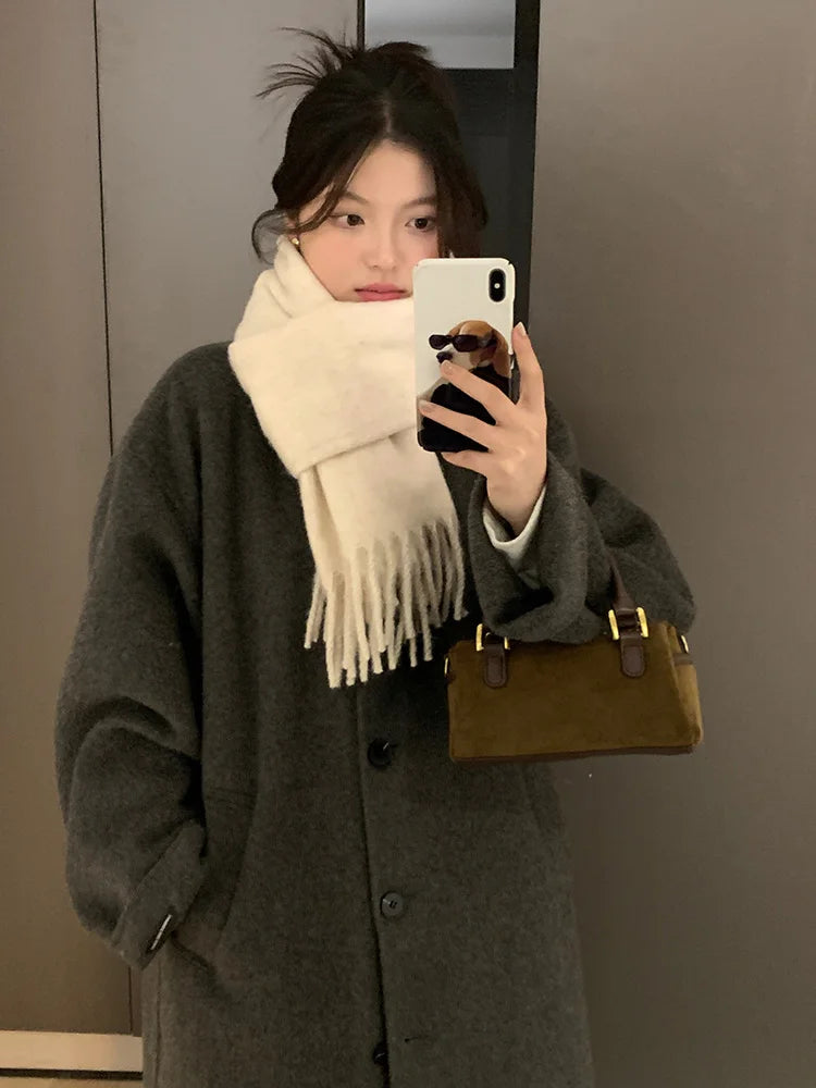 Scarf For Women Winter High-End New Autumn And Winter Korean Version Warm And Thickened Versatile Neck Protection