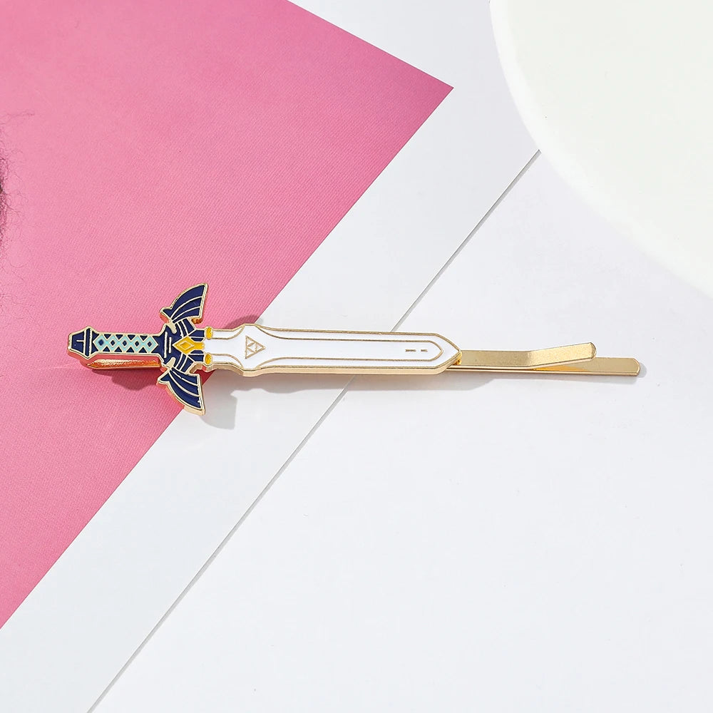 The Legend of Hair Clips Hylian Shield Sheikah Master Sword Barrettes Cartoon Headwear Hair Accessories for fans Gifts
