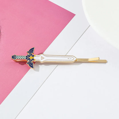 The Legend of Hair Clips Hylian Shield Sheikah Master Sword Barrettes Cartoon Headwear Hair Accessories for fans Gifts