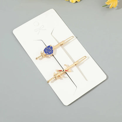 The Legend of Hair Clips Hylian Shield Sheikah Master Sword Barrettes Cartoon Headwear Hair Accessories for fans Gifts