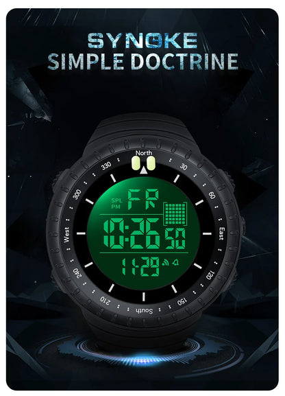 SYNOKE Outdoor Military Digital Watch For Men Fashion Retro Men Watch Sports Waterproof Men Watch Multifunctional Handsome Men