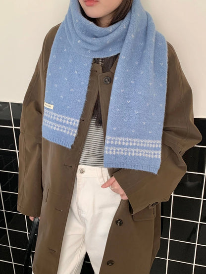 Women's Scarves Korean Retro Fair Island Simple Sweet Versatile Kawaii Wool Winter Thicked Warmth Comfortable High Quality Scarf