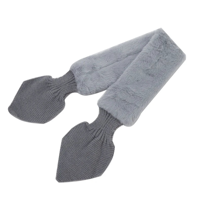 Women Scarves Girls Ladies Autumn Winter Knitted Scarf Sweet Cute Comfortable Warm Female Cross Straps Shawl Soft Neck Scarf