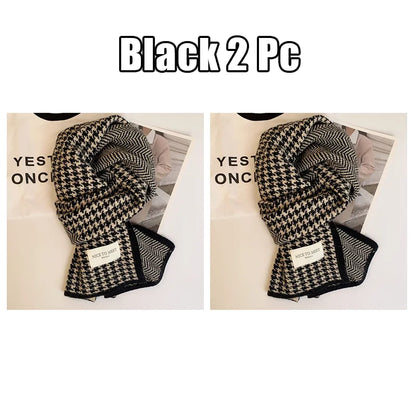 Scarf female winter new atmosphere sense of double-sided students cute warm thickened knitting senior sense of scarf