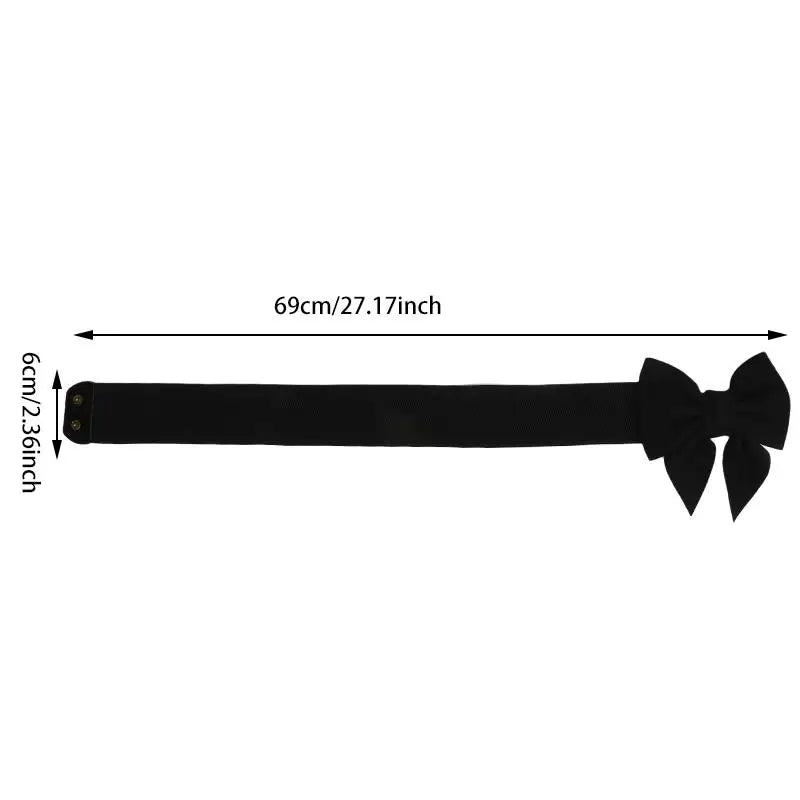 Women Stretch Waist Belt Straps Elegant Wide Side Waistband Large Bow Elastic Belts For Girls Dress Coat Cummerbunds Corset