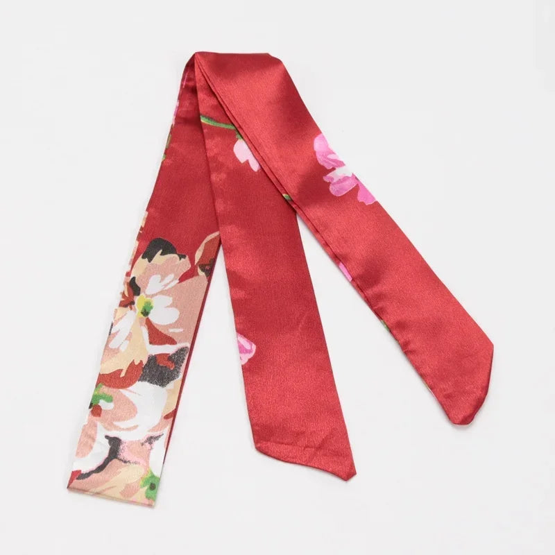 Skinny Scarf Hair Small Women Simple Style Handle Ribbon Fashion Printing Hairband Headscarf Beautiful Scarves Bags for Women