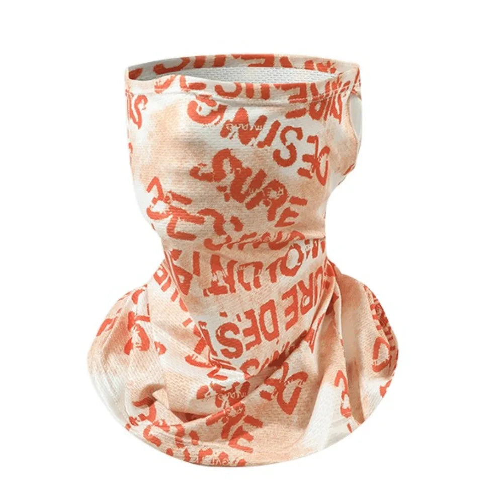 Scarves English Graffiti Sunscreen Face Mask UV Protection Shading Riding Mask Personal Breathable Ice Silk Face Towel Summer