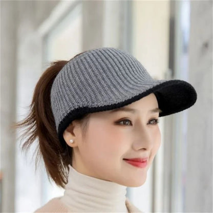 2023 Hats For Women Autumn Winter Sports Empty Top Golf Caps Female Knitted Warm Baseball Cap Fashion Running Golf Sun Hat