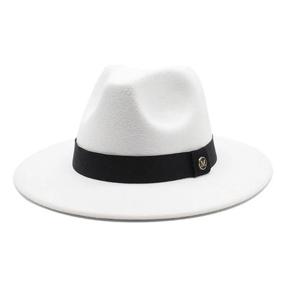Fedora Hats for Women Fashion Elegant Bowler Dress Caps Panama Church Wedding Ribbon Band Hat Men Felt Jazz Hat